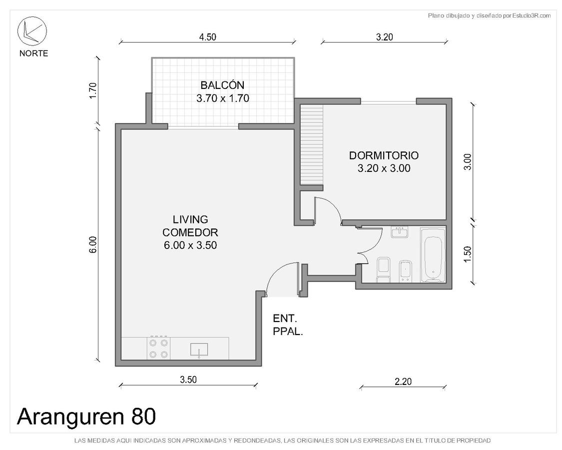 DEPARTAMENTO DE 2 AMBIENTES a estrenar CON TERRAZA EN CABALLITO