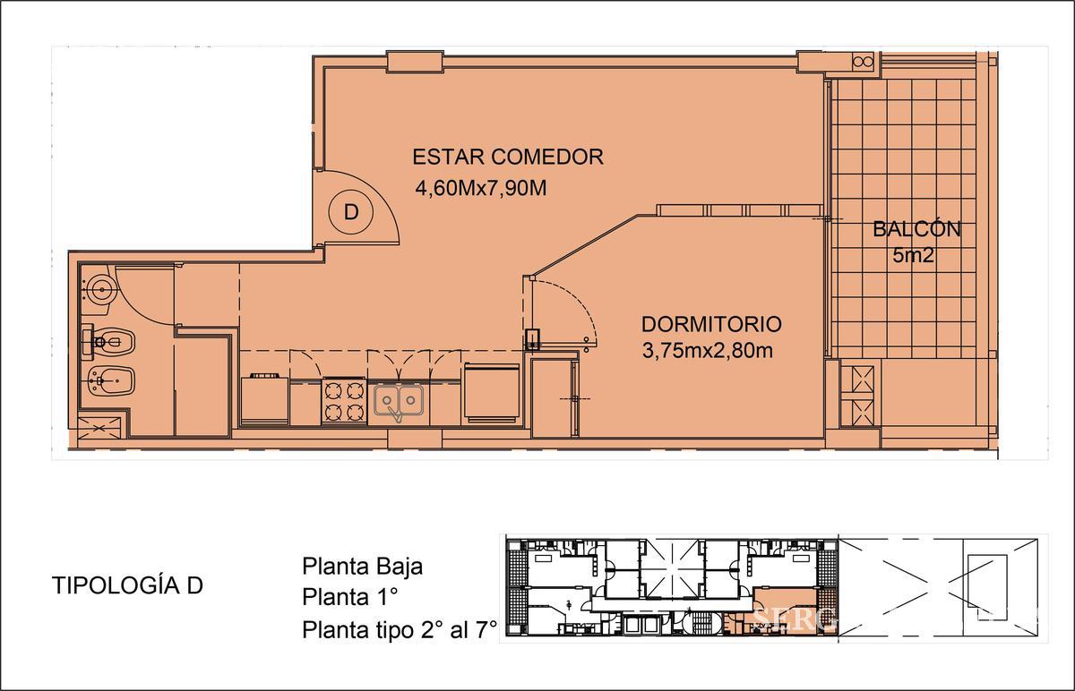 Departamento en venta de 1 dormitorio en Nueva Córdoba