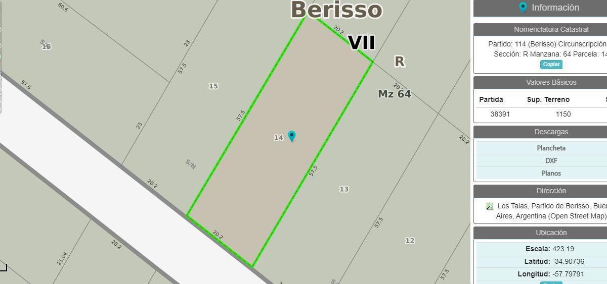 Lotes de terreno en venta Berisso