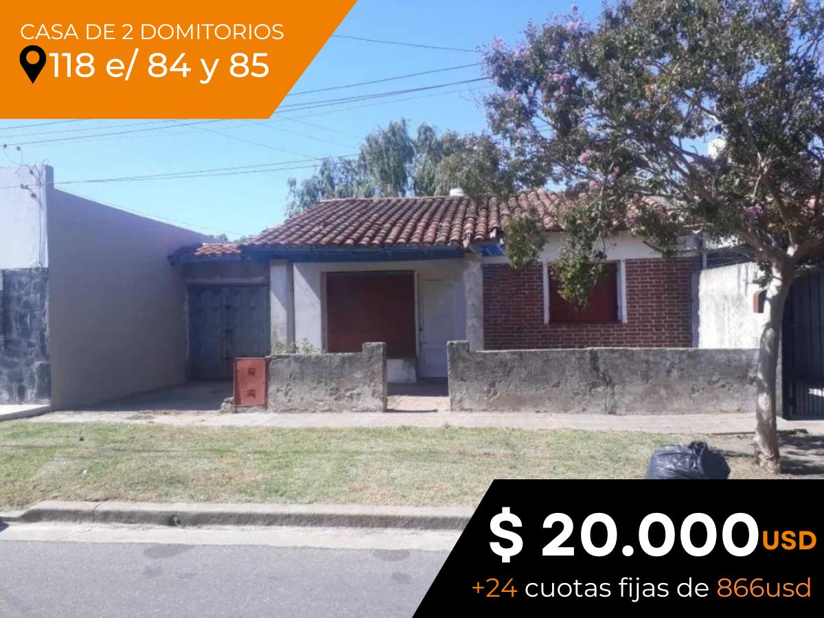 Casa en venta - 2 Dormitorios 1 Baño - 337Mts2 - Villa Elvira FINANCIADA