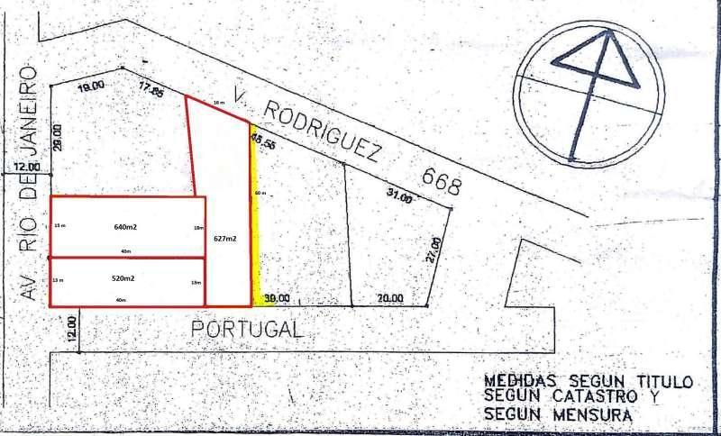 Importante fracción  polideportivo Villa Allende 1787m2 frente sobre 3 calles