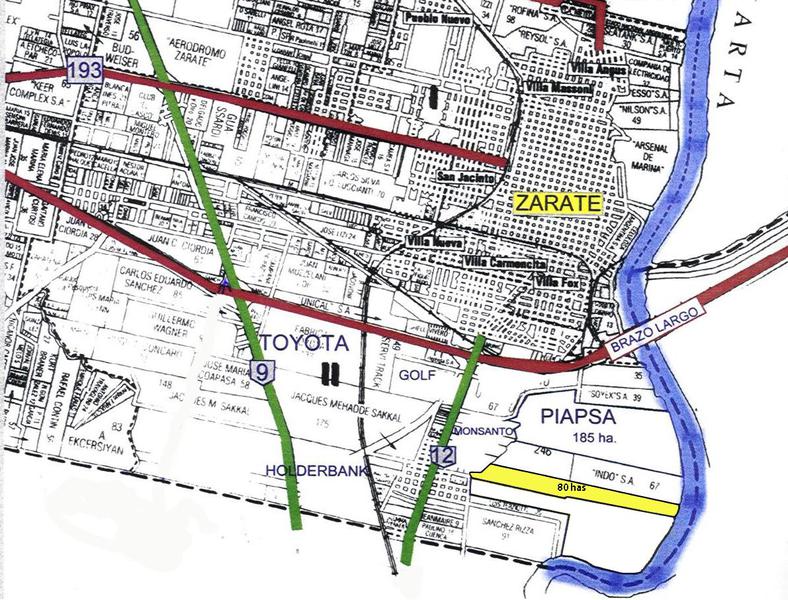 Fraccion 80 has sobre Rio Parana en Zarate