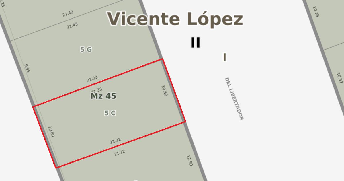 Terreno en venta sobre Avenida Libertador en Vicente López