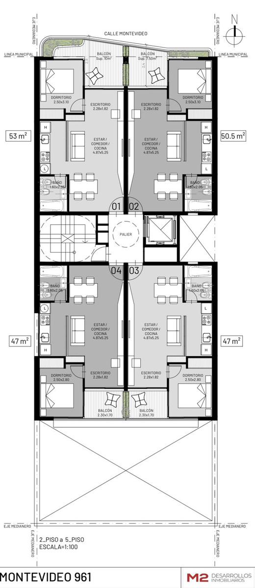 Departamento 1 dormitorio a la venta en Montevideo al 900