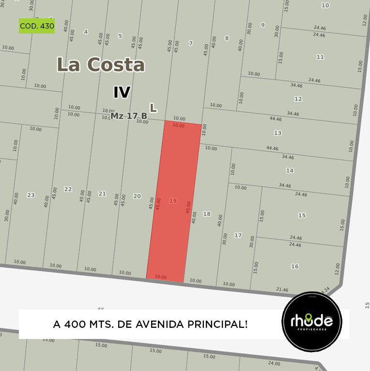 Terreno en Santa Teresita - Calle 45 e/ 15 y 16 - VENTA