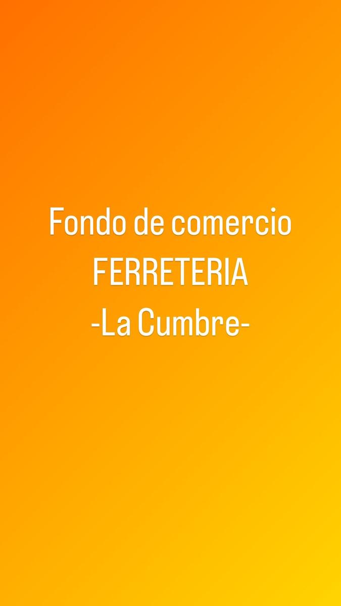 Fondo de Comercio  Ferretería