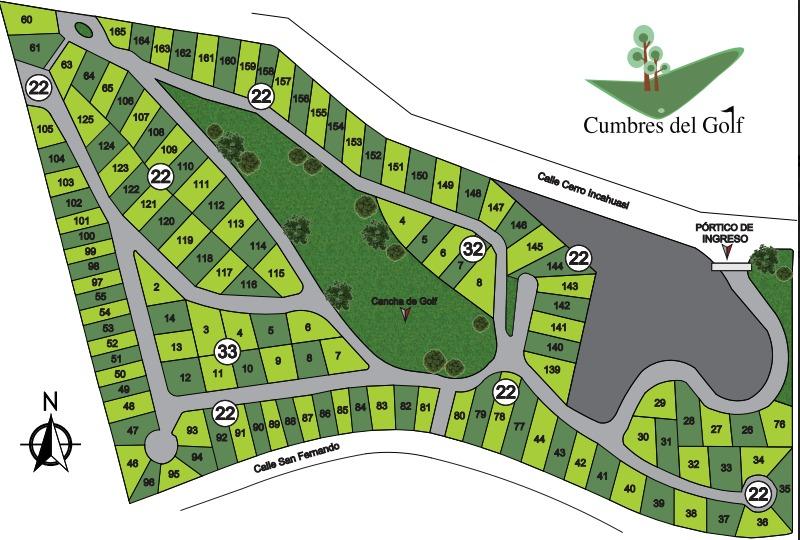 Terreno en venta en  Cumbres del Golf- Orientación oeste.