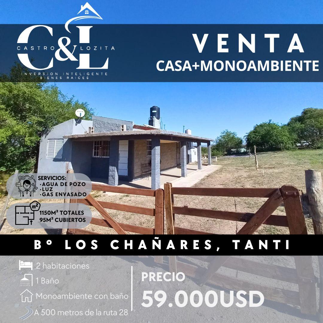 VENTA CASA+MONOAMBIENTE EN 1.150M² DE TERRENO. B° LOS CHAÑARES, TANTI