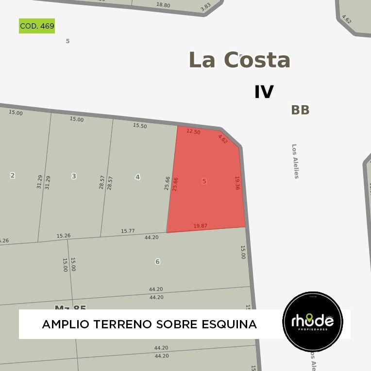 Terreno a la venta en Costa del Este - Calle Los Alelies Esq. 5 - Rhode Propiedades