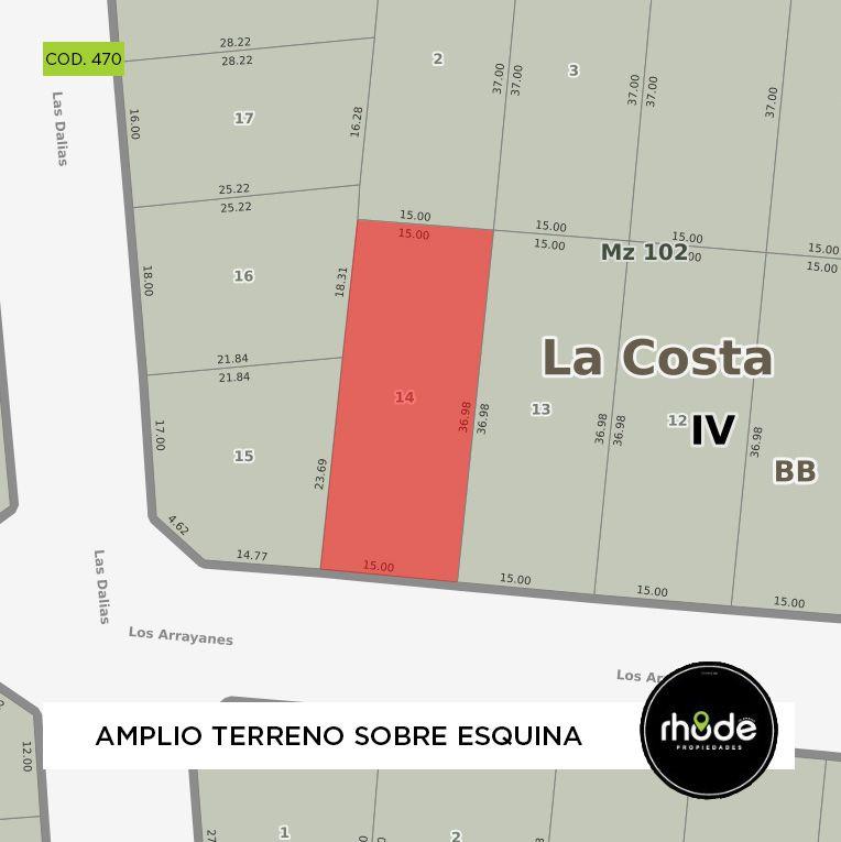 Terreno a la venta en Costa del Este - Calle Arrayanes e/ Las Dalias y Las Rosas - Rhode Propiedades