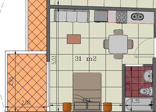 Dpto  1 Ambiente  Piso alto, a estrenar  Lisandro de la torre 104