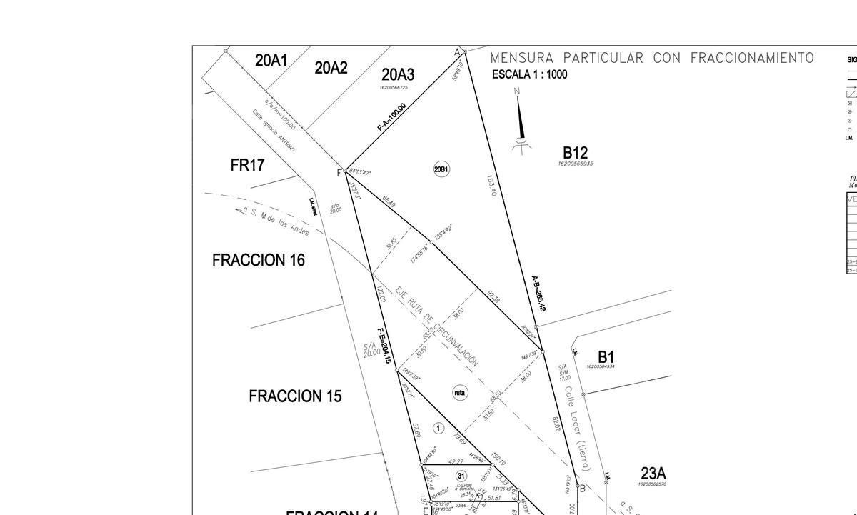 Fracción comercial sobre ruta de Circunvalación